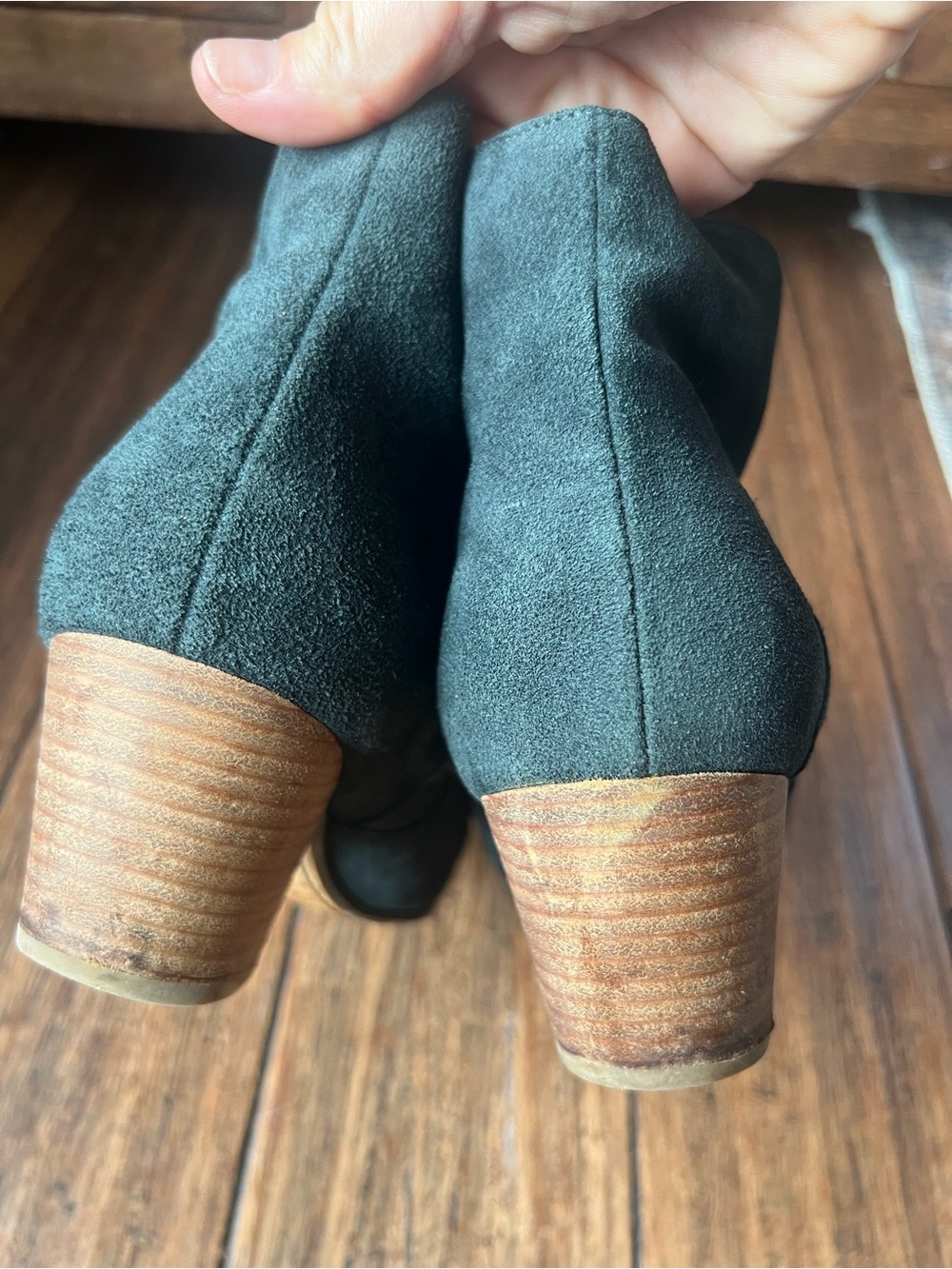 Isabel Marant Etoile Dicker Suede Leather Boots 10 Dark Green Western Round Toe - Picture 7 of 10